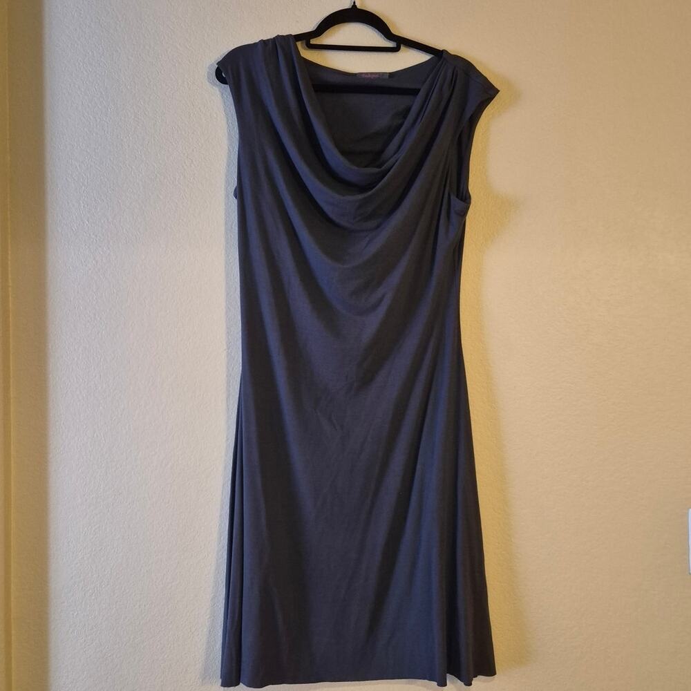 Fresh Produce Made in USA Navy Blue Cowl Neck Jersey Dress